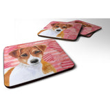 Caroline'S Treasures Jack Russell Terrier Love Decorative Coasters, Multicolor