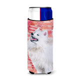 Caroline'S Treasures Samoyed Love Decorative Can Hugger, Slim, Multicolor