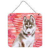 Caroline'S Treasures Siberian Husky Grey Metal Print, 6H X 6W, Love Is A Dog