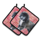 Caroline'S Treasures Newfoundland Puppy Decorated Pot Holder, 7.5H X 7.5W, Love Is A Dog