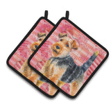 Caroline'S Treasures Welsh Terrier Decorated Pot Holder, 7.5H X 7.5W, Love Is A Dog