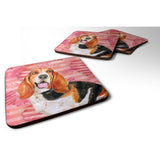 Caroline'S Treasures Basset Hound Love Decorative Coasters, Multicolor