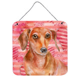 Caroline'S Treasures Red Dachshund Metal Print, 6H X 6W, Love Is A Dog