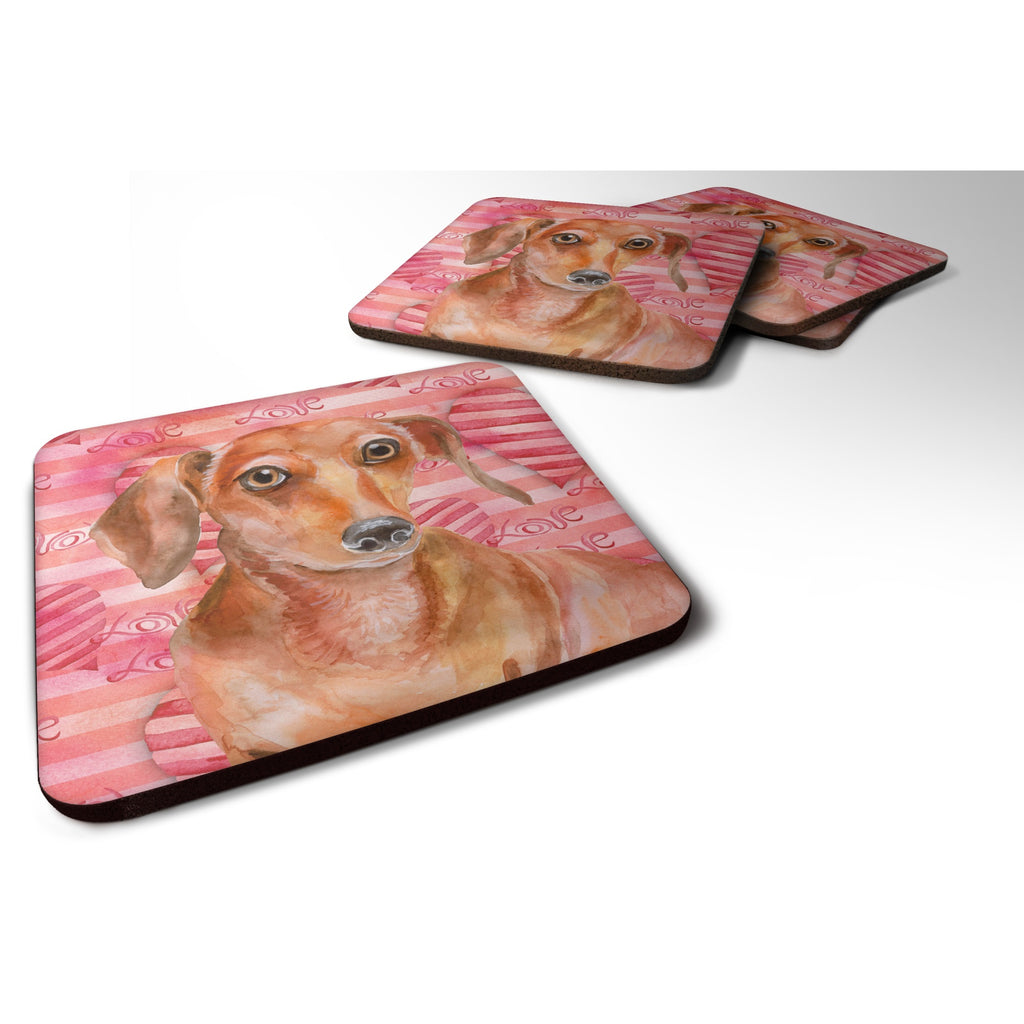 Caroline'S Treasures Red Dachshund Love Decorative Coasters