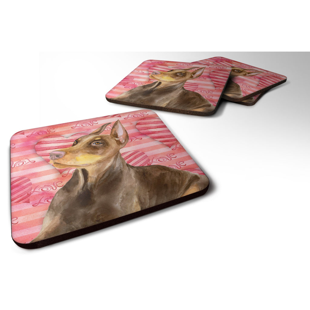 Caroline's Treasures Doberman Pinscher Love Decorative Coasters