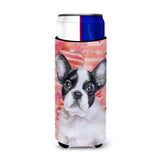 Caroline'S Treasures French Bulldog Black White Love Decorative Can Hugger, Slim, Multicolor