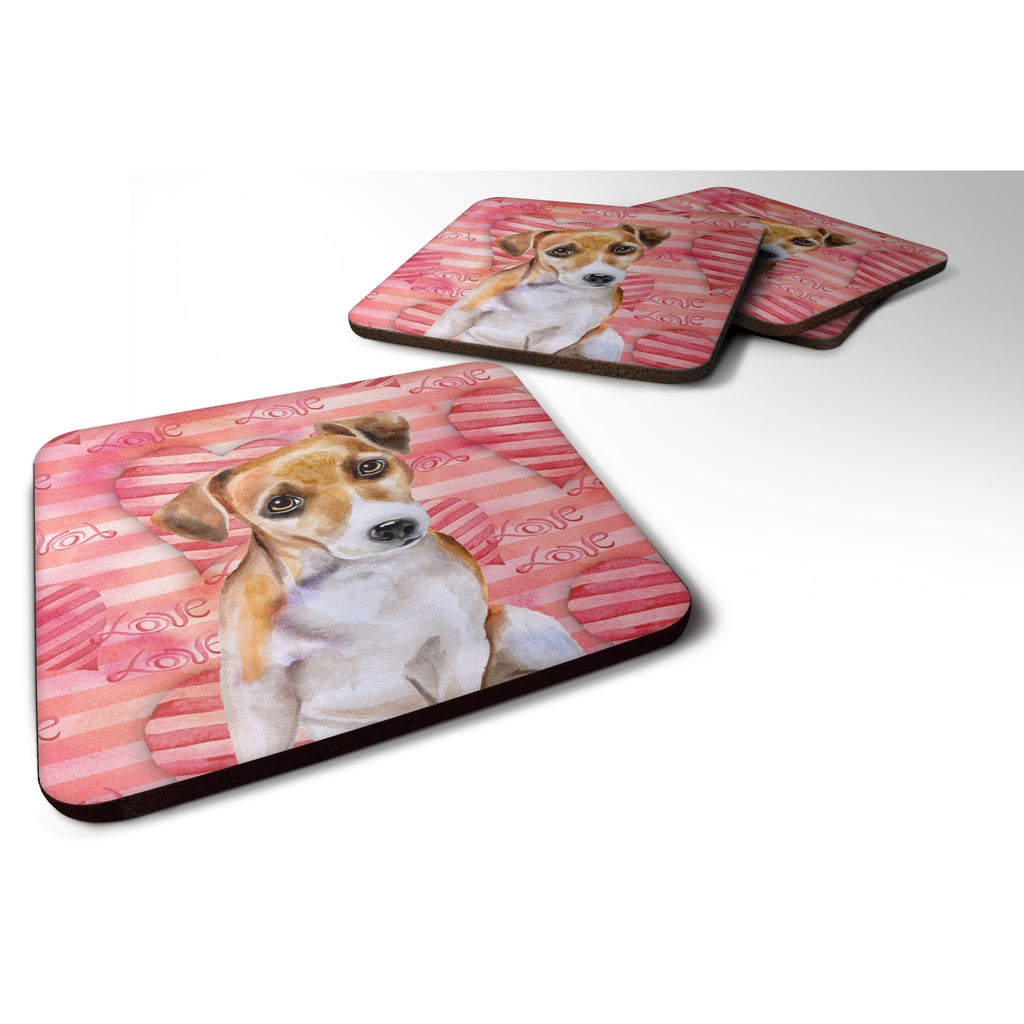 Caroline'S Treasures Jack Russell Terrier Love Decorative Coasters