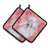 Caroline'S Treasures White Standard Poodle Decorated Pot Holder, 7.5H X 7.5W, Love Is A Dog