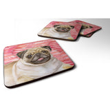 Caroline'S Treasures Fawn Pug Love Decorative Coasters, Multicolor
