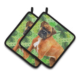 Caroline'S Treasures German Boxer Decorated Pot Holder, 7.5H X 7.5W, St Patrick'S Day