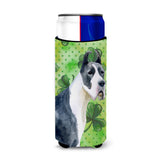 Caroline'S Treasures Harlequin Dane St Patrick'S Decorative Can Hugger, Slim, Multicolor