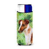 Caroline'S Treasures Smooth Fox Terrier St Patrick'S Decorative Can Hugger, Slim, Multicolor