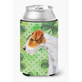 Caroline'S Treasures Fox Terrier St Patrick'S Decorative Can Hugger, Multicolor