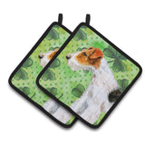 Caroline'S Treasures Fox Terrier Decorated Pot Holder, 7.5H X 7.5W, St Patrick'S Day