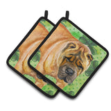 Caroline'S Treasures Shar Pei Decorated Pot Holder, 7.5H X 7.5W, St Patrick'S Day