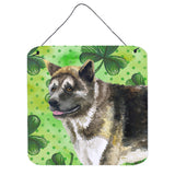 Caroline'S Treasures American Akita Metal Print, 6H X 6W, St Patrick'S Day