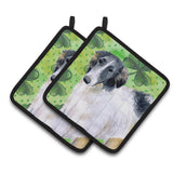 Caroline'S Treasures Borzoi Decorated Pot Holder, 7.5H X 7.5W, St Patrick'S Day