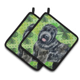 Caroline'S Treasures Black Russian Terrier Decorated Pot Holder, 7.5H X 7.5W, St Patrick'S Day