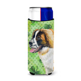 Caroline'S Treasures Saint Bernard St Patrick'S Decorative Can Hugger, Slim, Multicolor