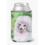 Caroline'S Treasures Medium White Poodle St Patrick'S Decorative Can Hugger, Multicolor