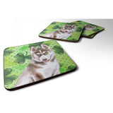 Caroline'S Treasures Siberian Husky Grey St Patrick'S Decorative Coasters, Multicolor