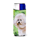 Caroline'S Treasures Bichon Frise #2 St Patrick'S Decorative Can Hugger, Slim, Multicolor
