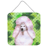 Caroline'S Treasures White Standard Poodle Metal Print, 6H X 6W, St Patrick'S Day