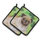 Caroline'S Treasures Fawn Pug Decorated Pot Holder, 7.5H X 7.5W, St Patrick'S Day