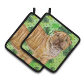 Caroline'S Treasures Shar Pei Puppy Decorated Pot Holder, 7.5H X 7.5W, St Patrick'S Day