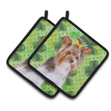 Caroline'S Treasures Yorkshire Terrier #2 Decorated Pot Holder, 7.5H X 7.5W, St Patrick'S Day