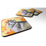 Caroline'S Treasures Alaskan Malamute Fall Decorative Coasters, Multicolor