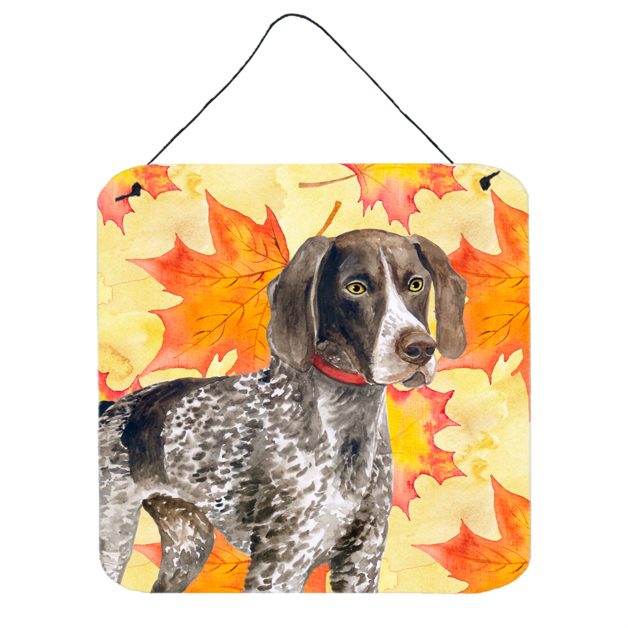Caroline'S Treasures German Shorthaired Pointer Metal Print, 6H X 6W, Fall Leaves