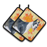 Caroline'S Treasures Harlequin Dane Decorated Pot Holder, 7.5H X 7.5W, Fall Leaves
