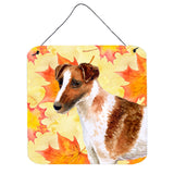 Caroline'S Treasures Smooth Fox Terrier Metal Print, 6H X 6W, Fall Leaves
