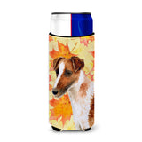 Caroline'S Treasures Smooth Fox Terrier Fall Decorative Can Hugger, Slim, Multicolor