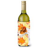 Caroline'S Treasures Fox Terrier Fall Decorative Bottle Hugger, 750Ml, Multicolor