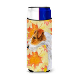 Caroline'S Treasures Fox Terrier Fall Decorative Can Hugger, Slim, Multicolor