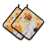Caroline'S Treasures Fox Terrier Decorated Pot Holder, 7.5H X 7.5W, Fall Leaves