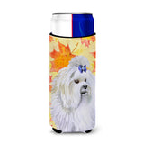 Caroline'S Treasures Maltese Fall Decorative Can Hugger, Slim, Multicolor