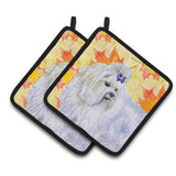 Caroline'S Treasures Maltese Decorated Pot Holder, 7.5H X 7.5W, Fall Leaves