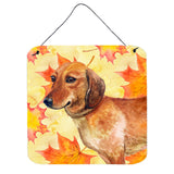 Caroline'S Treasures Dachshund Metal Print, 6H X 6W, Fall Leaves