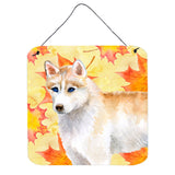 Caroline'S Treasures Siberian Husky Metal Print, 6H X 6W, Fall Leaves