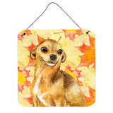 Caroline'S Treasures Chihuahua Metal Print, 6H X 6W, Fall Leaves