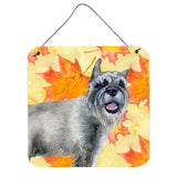 Caroline'S Treasures Schnauzer Metal Print, 6H X 6W, Fall Leaves