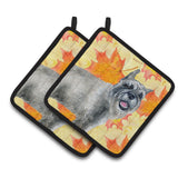 Caroline'S Treasures Schnauzer Decorated Pot Holder, 7.5H X 7.5W, Fall Leaves