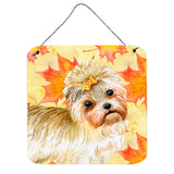 Caroline'S Treasures Morkie Metal Print, 6H X 6W, Fall Leaves