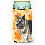 Caroline'S Treasures American Akita Fall Decorative Can Hugger, Tall Boy, Multicolor