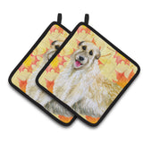 Caroline'S Treasures Irish Wolfhound Decorated Pot Holder, 7.5H X 7.5W, Fall Leaves