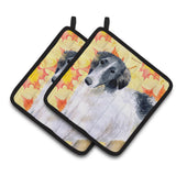 Caroline'S Treasures Borzoi Decorated Pot Holder, 7.5H X 7.5W, Fall Leaves