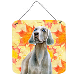 Caroline'S Treasures Weimaraner Metal Print, 6H X 6W, Fall Leaves